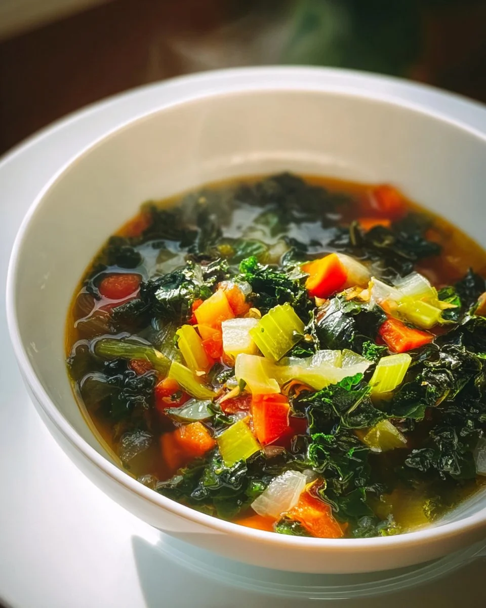 Soupe de blettes aux légumes fraîchement préparée dans un bol