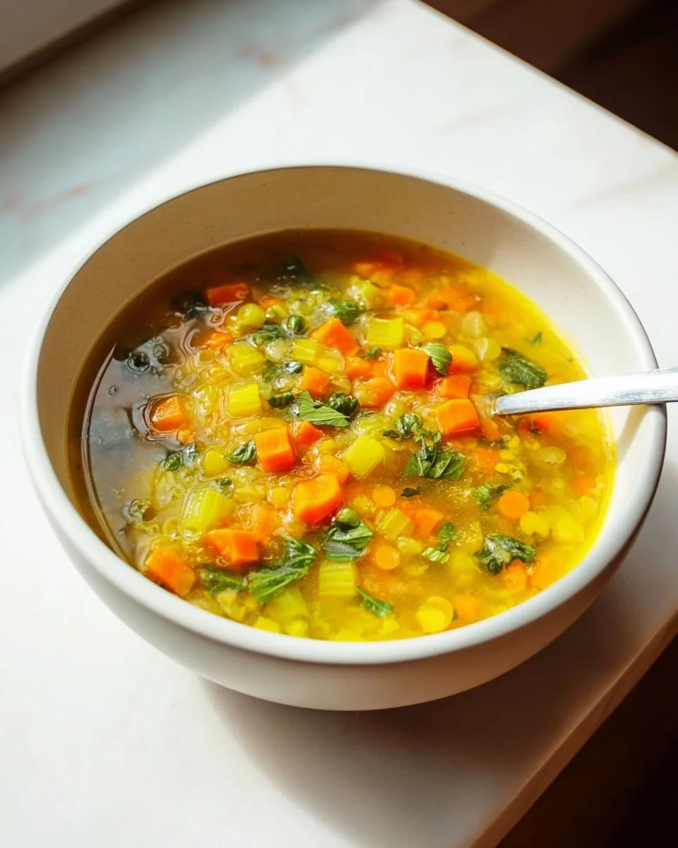 Soupe indienne aux haricots mungo servie dans un bol coloré