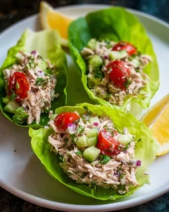 Wraps de laitue avec salade de thon