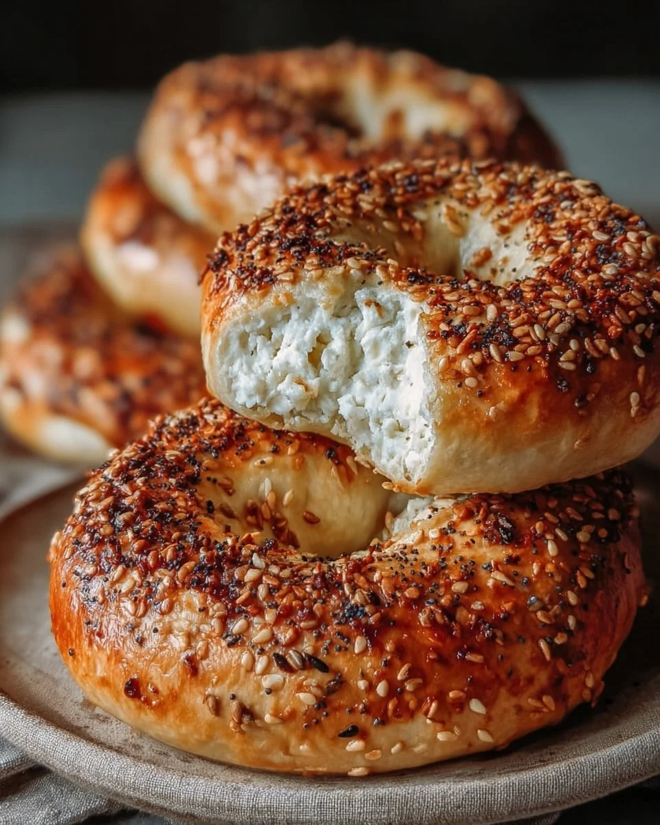 Bagels protéinés au fromage, savoureux et nutritifs pour une collation saine.