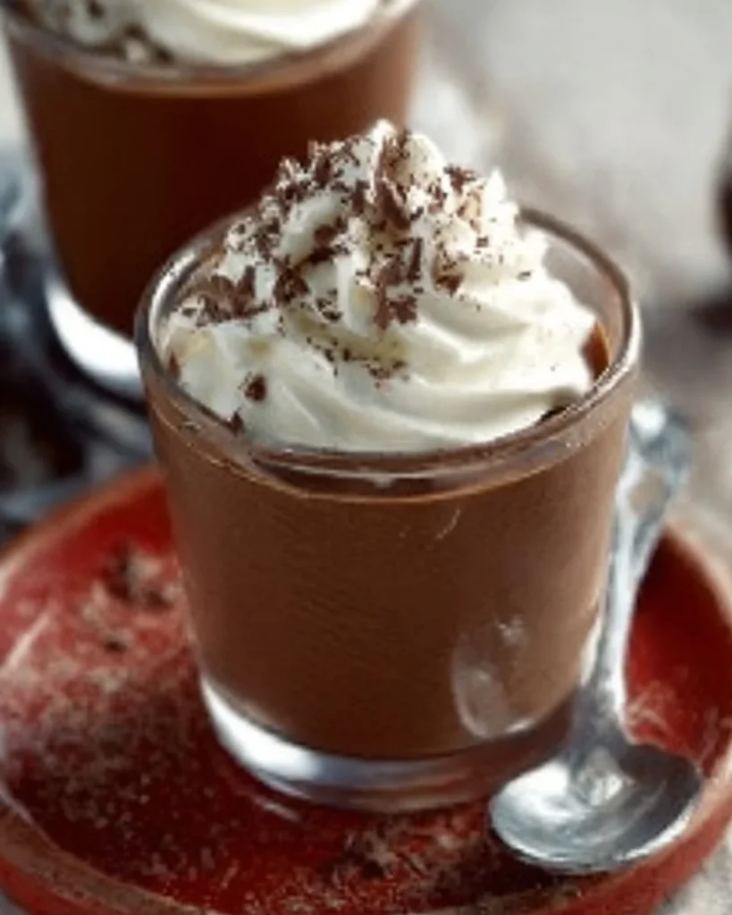 Petits pots de crème au chocolat, chantilly au café
