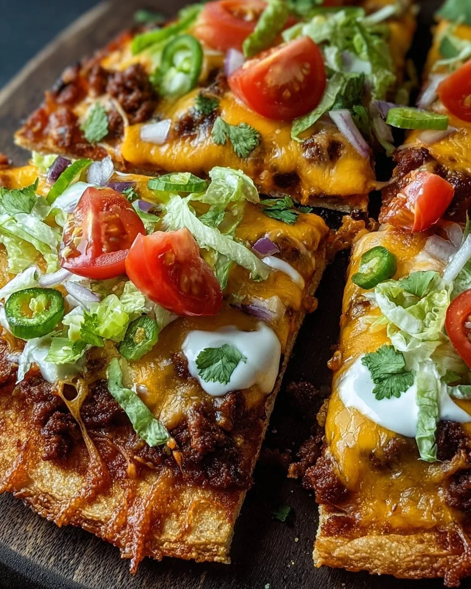 Pizza Tacos Croûte Fromage Croustillante, une délicieuse fusion de saveurs