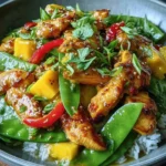 Poulet mangue curcuma pois chiche - un plat savoureux et coloré