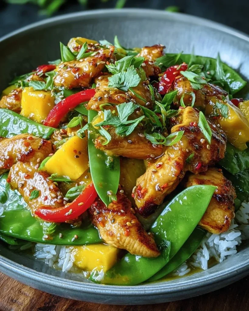 Poulet mangue curcuma pois chiche