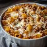 Casserole de nouilles au bœuf et à la crème aigre, un plat savoureux et réconfortant