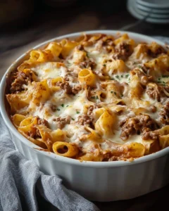 Casserole de nouilles au bœuf et à la crème aigre