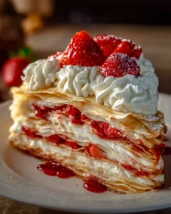 Gâteau de crêpes aux fraises Gâteau de crêpes aux fraises