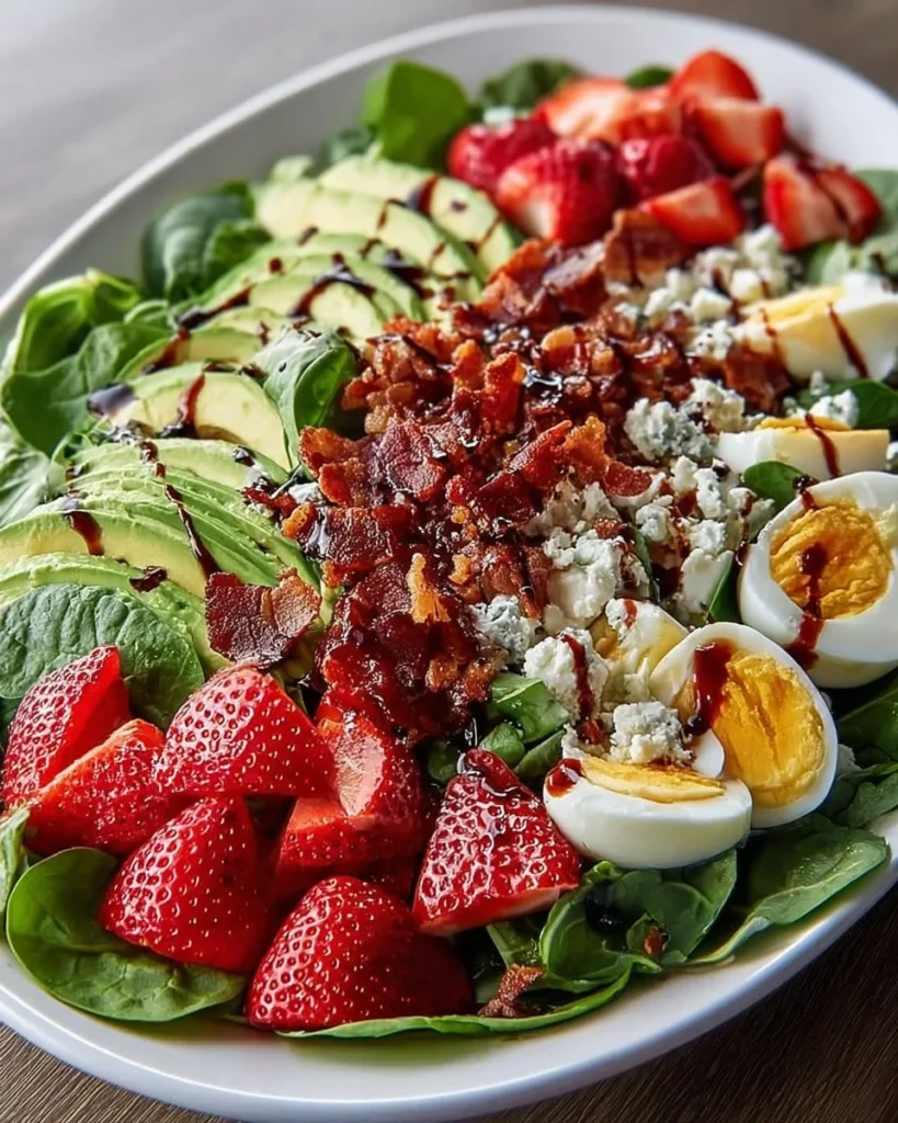 Salade de printemps Cobb fraises avocat