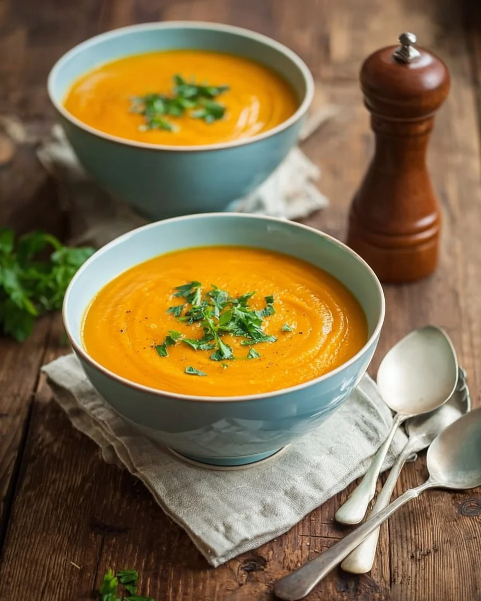 Velouté de carottes au lait de coco, plat onctueux et savoureux.