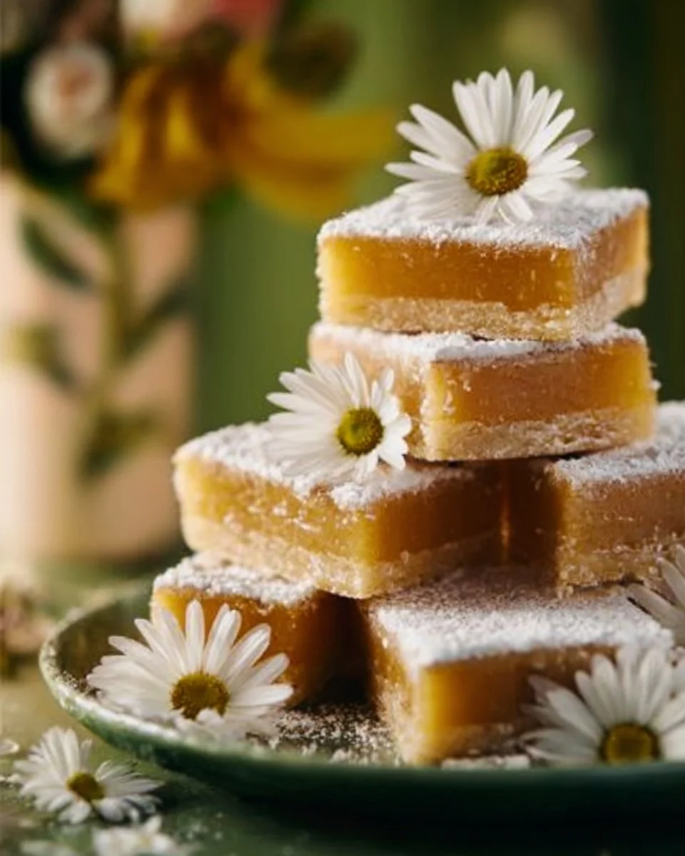 Recette de carrés au citron frais et savoureux, dessert parfait pour les amateurs de citron.