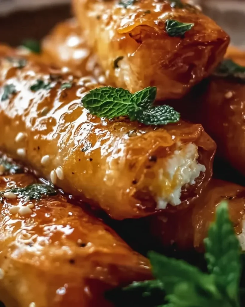 Rouleaux de feta croustillants au four