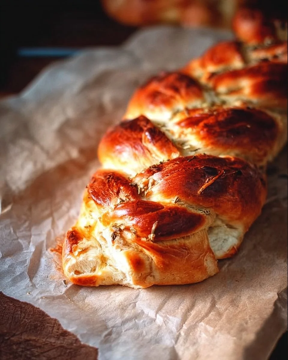 Pain brioché tressé au jambon et fromage, moelleux et savoureux