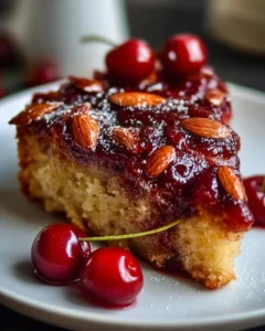 Gâteau renversé cerise et amande
