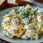 Œufs brouillés au fromage cottage crémeux et savoureux pour le petit-déjeuner