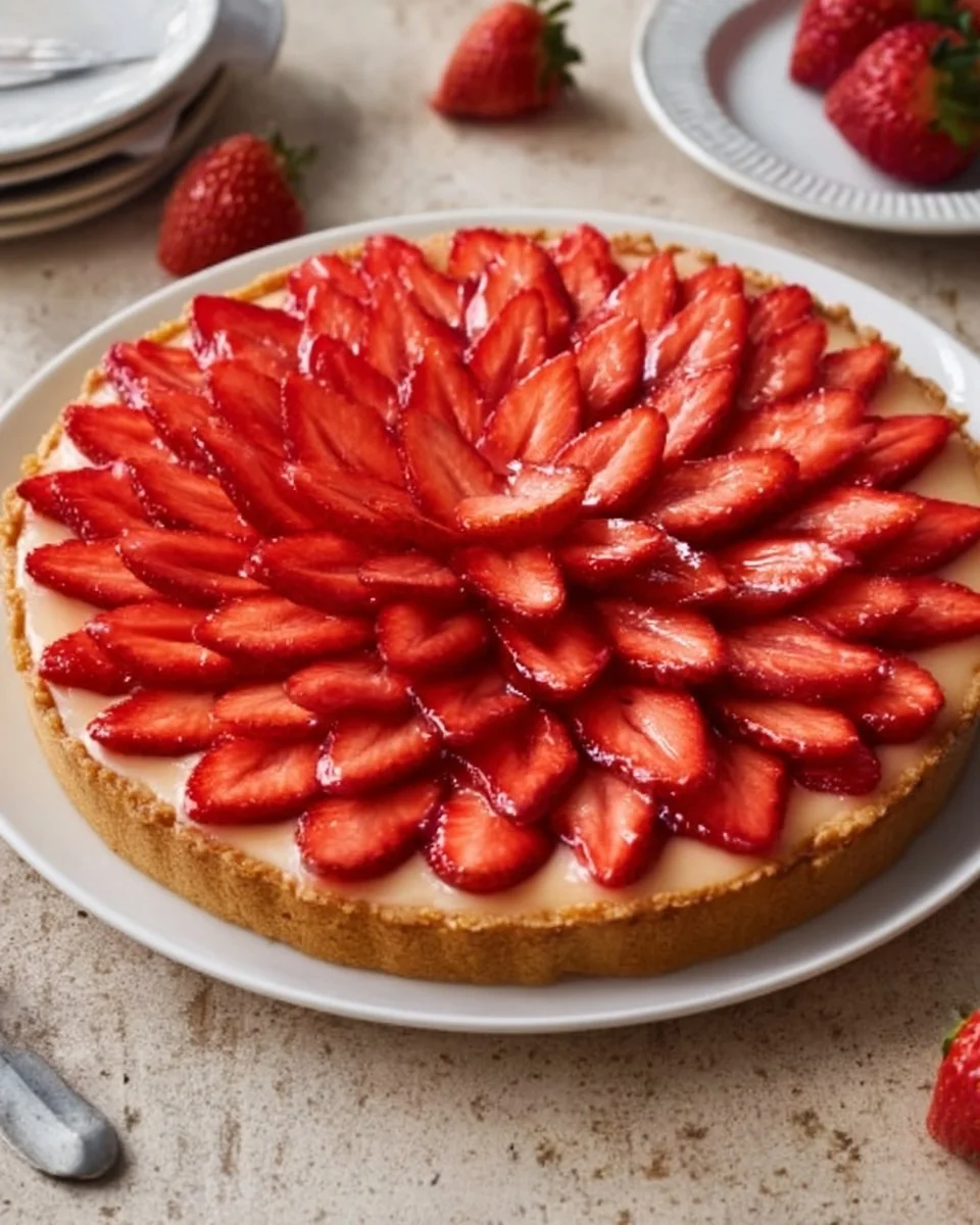 Recette de tarte aux fraises avec des ingrédients frais et savoureux