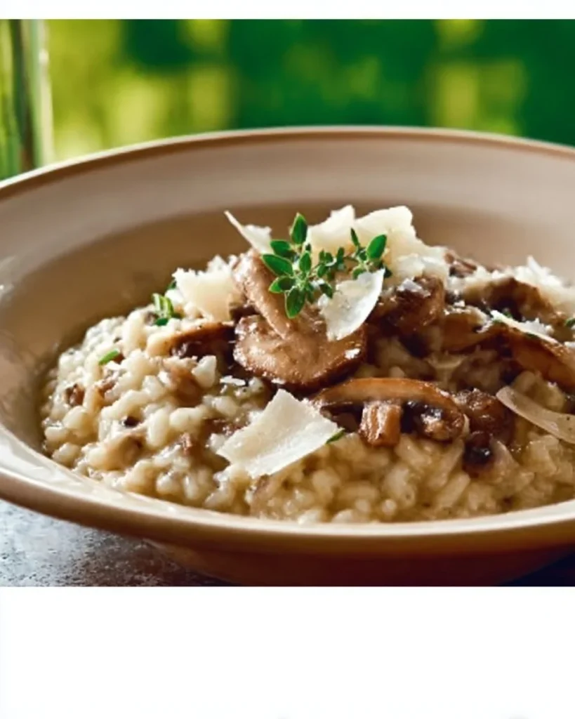 Risotto crémeux aux champignons de saison et au parmesan