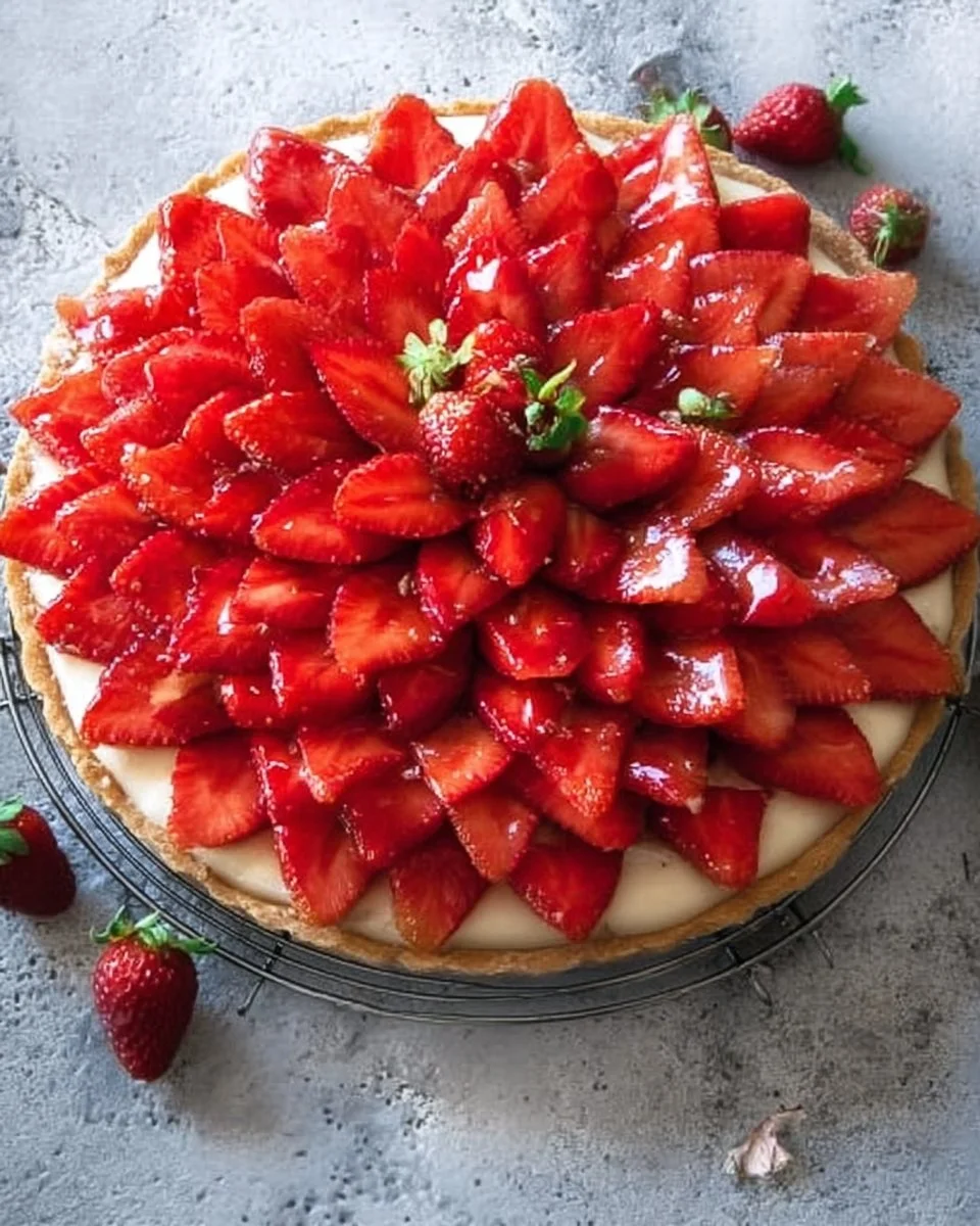 Tarte aux fraises maison, dessert frais et délicieux