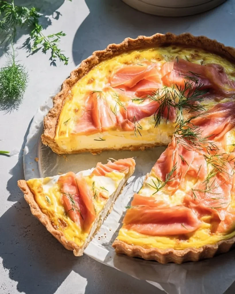 Tarte aux poireaux et saumon fumé