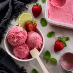 Recette de glace à la fraise facile et rapide à préparer.