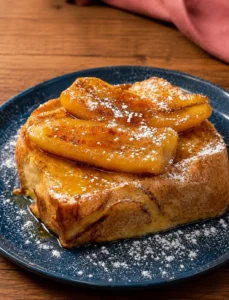 Pain perdu à la banane flambée Pain perdu à la banane flambée