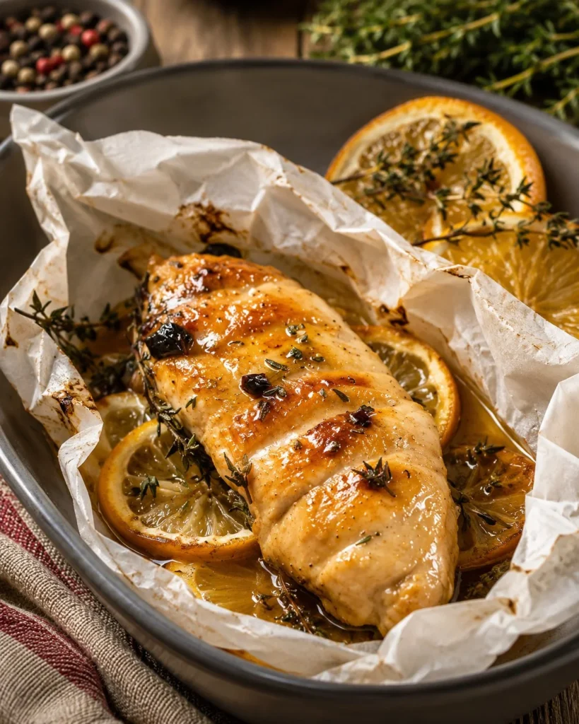 Poulet en papillotes aux agrumes