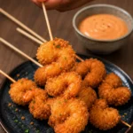 Crevettes croustillantes dorées prêtes à être dégustées