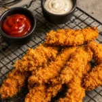 Tenders de poulet croustillants prêts à être dégustés