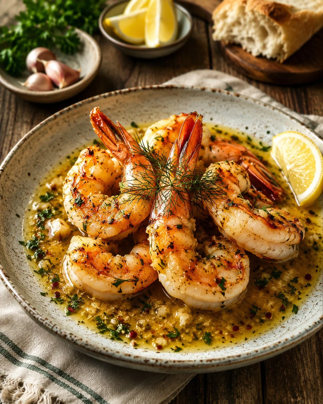 Gambas au Beurre d'Ail - Poêlée savoureuse et appétissante