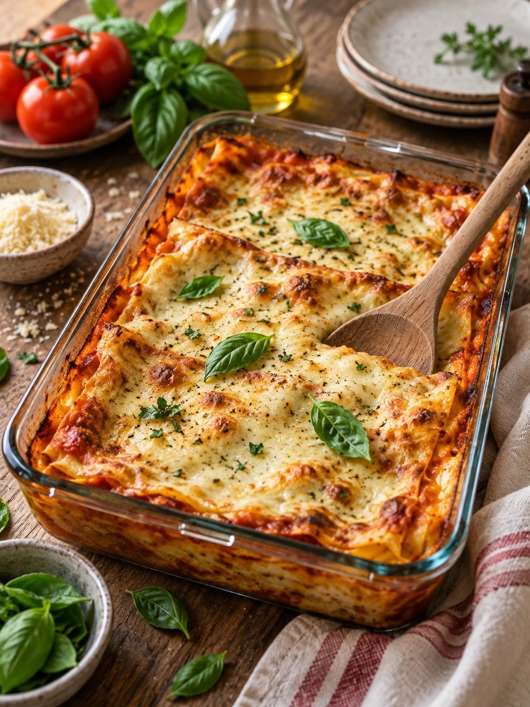 Lasagnes végétariennes aux aubergines et sauce béchamel délicieuses